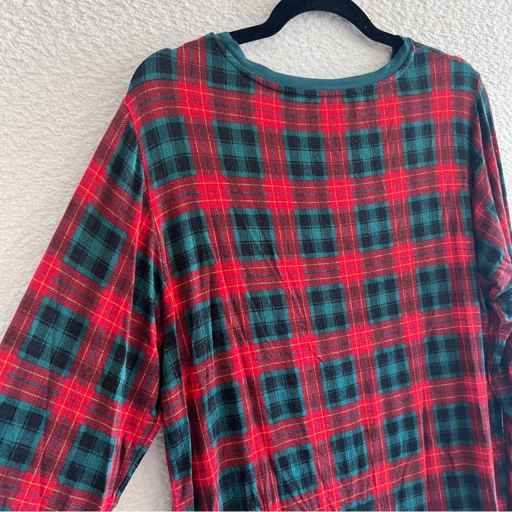 Little Sleepies Men’s Christmas Bamboo Plaid Red Green Pajama Shirt‎ Size Large - Picture 8 of 10